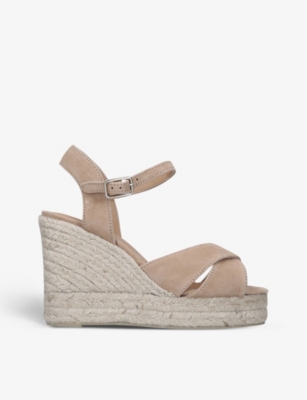 CASTANER: Blaudell open-toe suede wedge espadrilles