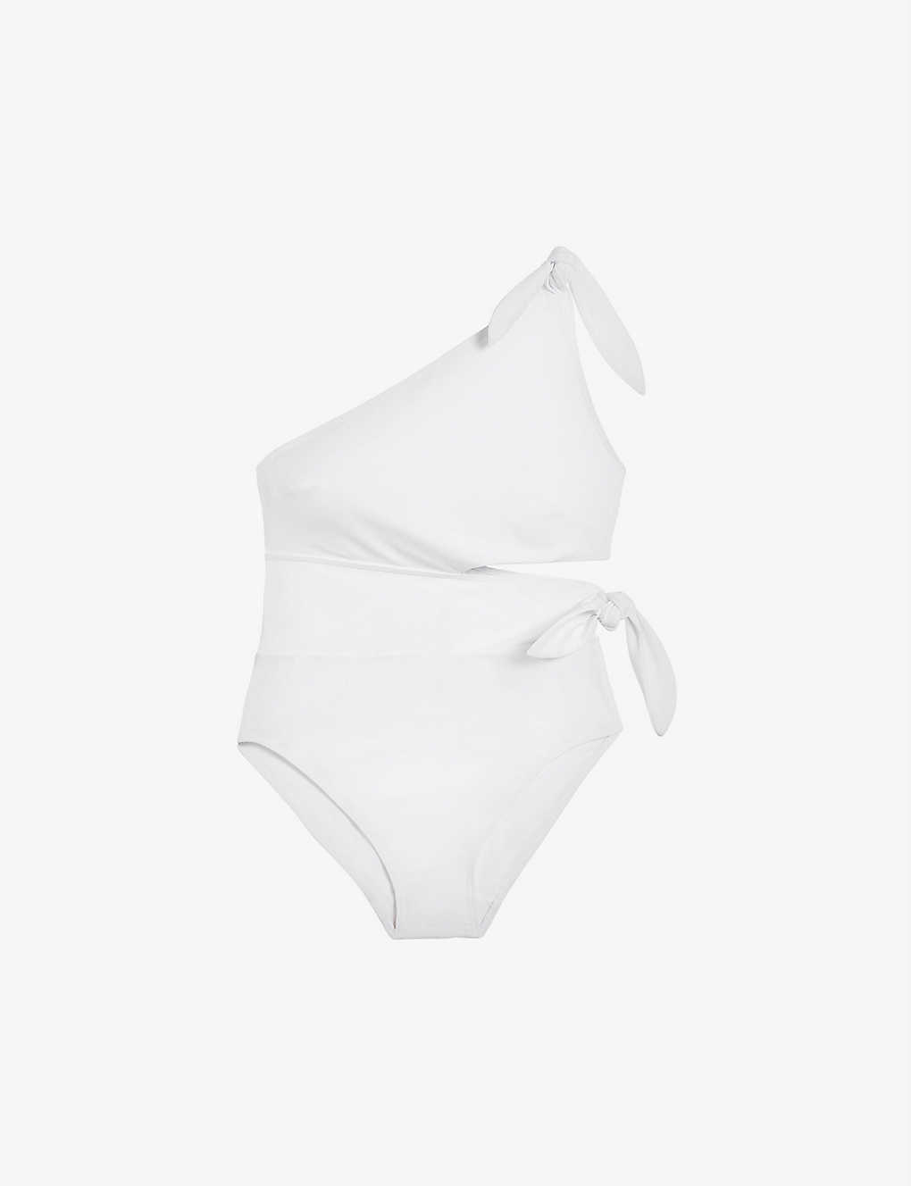 Shop Ted Baker Women's White Astile Cut-out Detail Stretch-woven Swimsuit