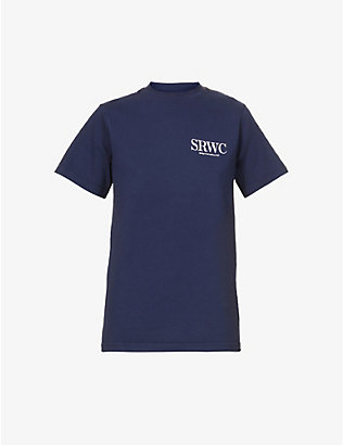 SPORTY & RICH: Upper East Side brand-printed cotton T-shirt