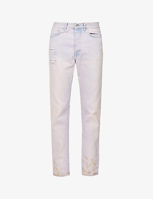 PURPLE DENIM: Sun-bleached mid-rise regular-fit jeans