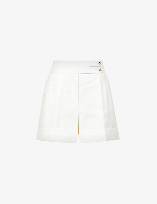 LEA THE LABEL: Monaco pleated linen shorts