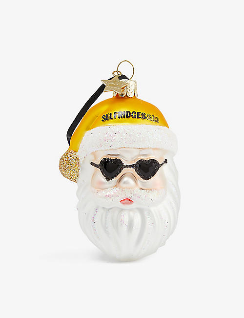 圣诞节：黄色圣诞老人 Selfridges 玻璃圣诞节装饰