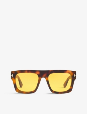 Tom Ford Ft0711 Fausto Square-frame Acetate Sunglasses In Brown