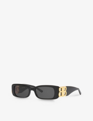 Balenciaga Womens Black Bb0096s Square-frame Acetate Sunglasses In Black