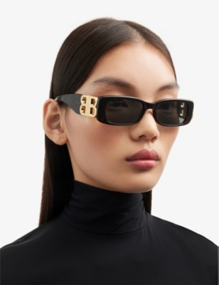 Shop Balenciaga Women's Brown Bb0096s Tortoiseshell Square-frame Acetate Sunglasses