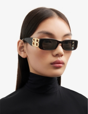 Balenciaga Womens Brown Bb0096s Tortoiseshell Square-frame Acetate Sunglasses In Brown