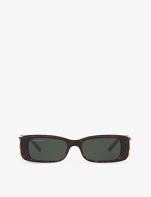 BALENCIAGA: BB0096S tortoiseshell square-frame acetate sunglasses