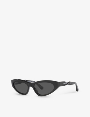 Shop Balenciaga Women's Black Bb0207s Cat-eye Frame Acetate Sunglasses