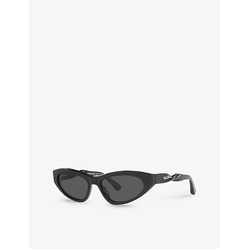 Shop Balenciaga Women's Black Bb0207s Cat-eye Frame Acetate Sunglasses
