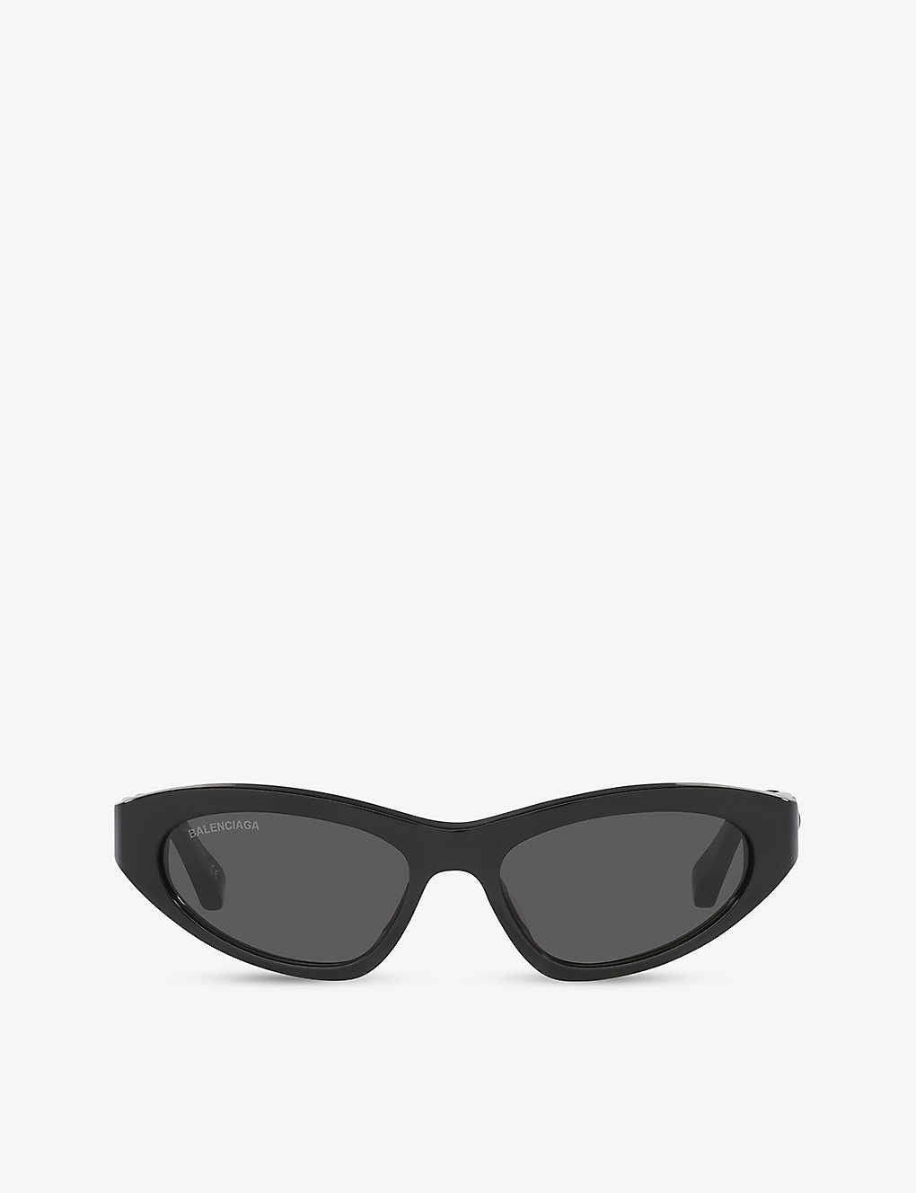 Shop Balenciaga Women's Black Bb0207s Cat-eye Frame Acetate Sunglasses