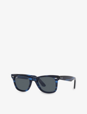 Shop Ray Ban Ray-ban Women's Blue Rb2140 Wayfarer Acetate Sunglasses