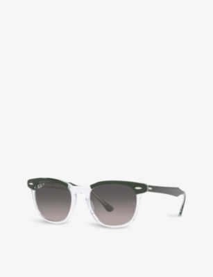 Shop Ray Ban Ray-ban Womens Green Rb2298 Hawkeye Square-frame Acetate Sunglasses