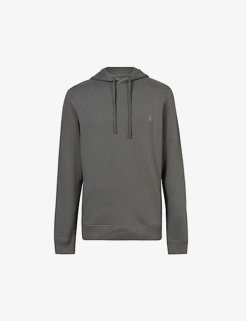 ALLSAINTS: Raven logo-embroidered cotton-jersey hoody