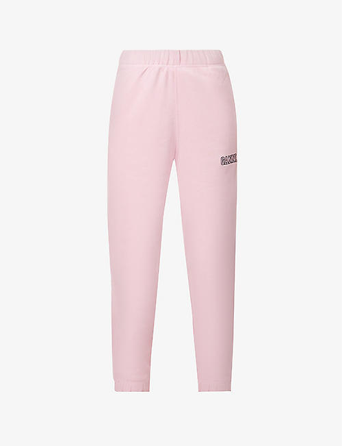 GANNI: Isoli tapered high-rise organic-cotton-blend jogging bottoms