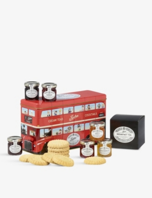 TIPTREE: Jam preserve, tea and&nbsp;shortbread selection in double-decker red bus tin gift set