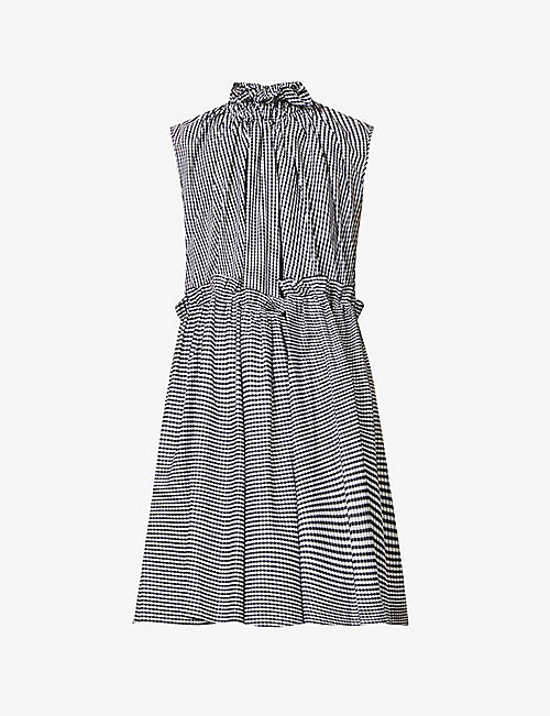 BROGGER: Posy gingham-print cotton-poplin mini dress