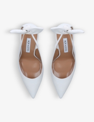 AQUAZZURA Bow Tie panelled leather courts