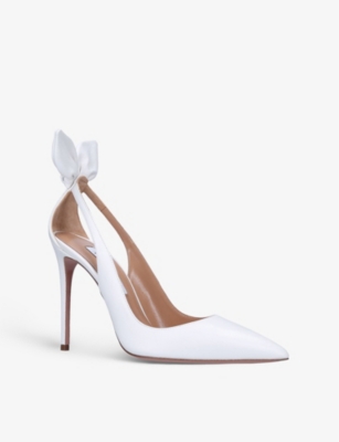 AQUAZZURA Bow Tie panelled leather courts