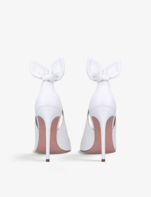 AQUAZZURA Bow Tie panelled leather courts