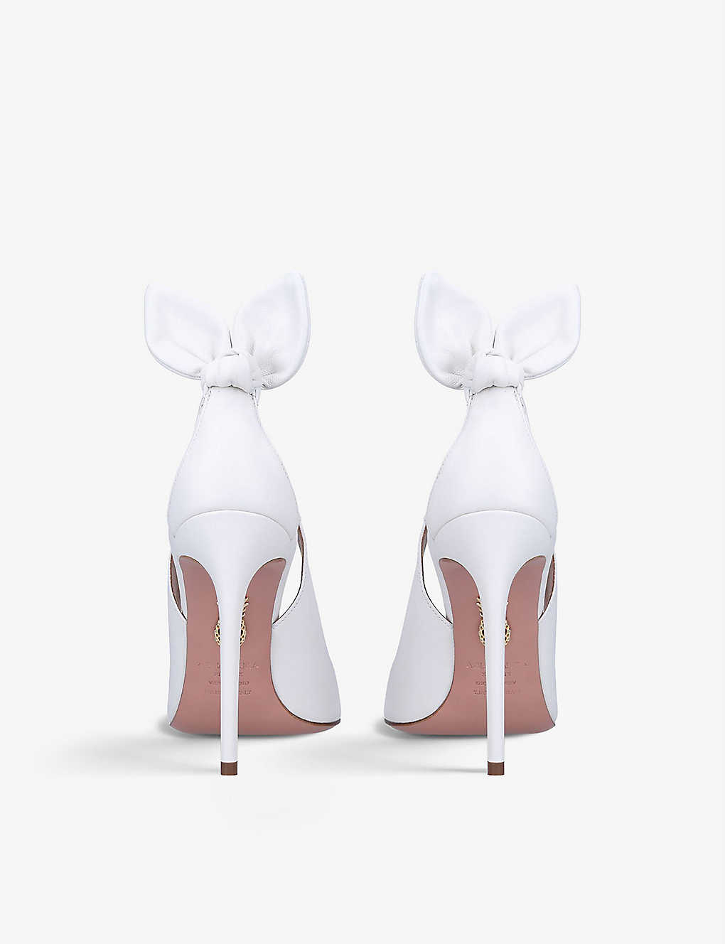 AQUAZZURA Bow Tie panelled leather courts