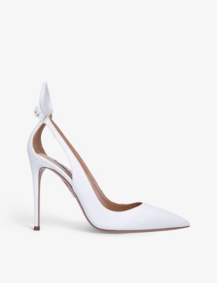 AQUAZZURA: Bow Tie panelled leather courts