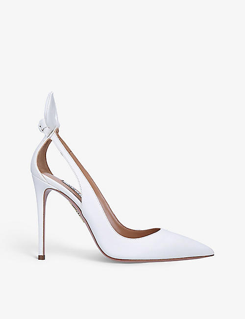 AQUAZZURA: Bow Tie panelled leather courts