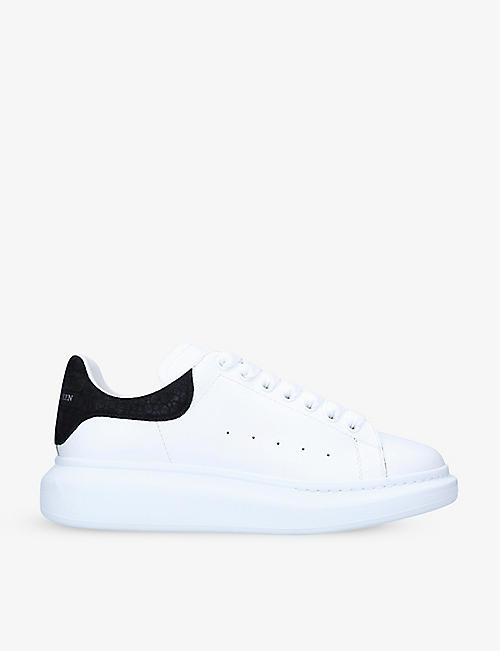 ALEXANDER MCQUEEN: Men's Show croc-embossed leather and suede trainers