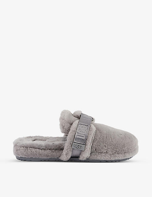 UGG: Fluff It brand-embossed wool-blend slippers