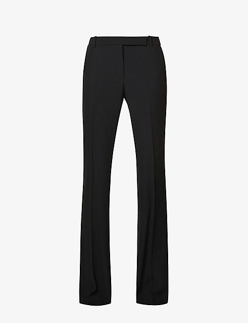 ALEXANDER MCQUEEN: Pleated regular-fit flared mid-rise woven trousers