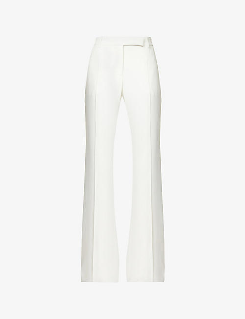 ALEXANDER MCQUEEN: Pleated regular-fit flared mid-rise woven trousers