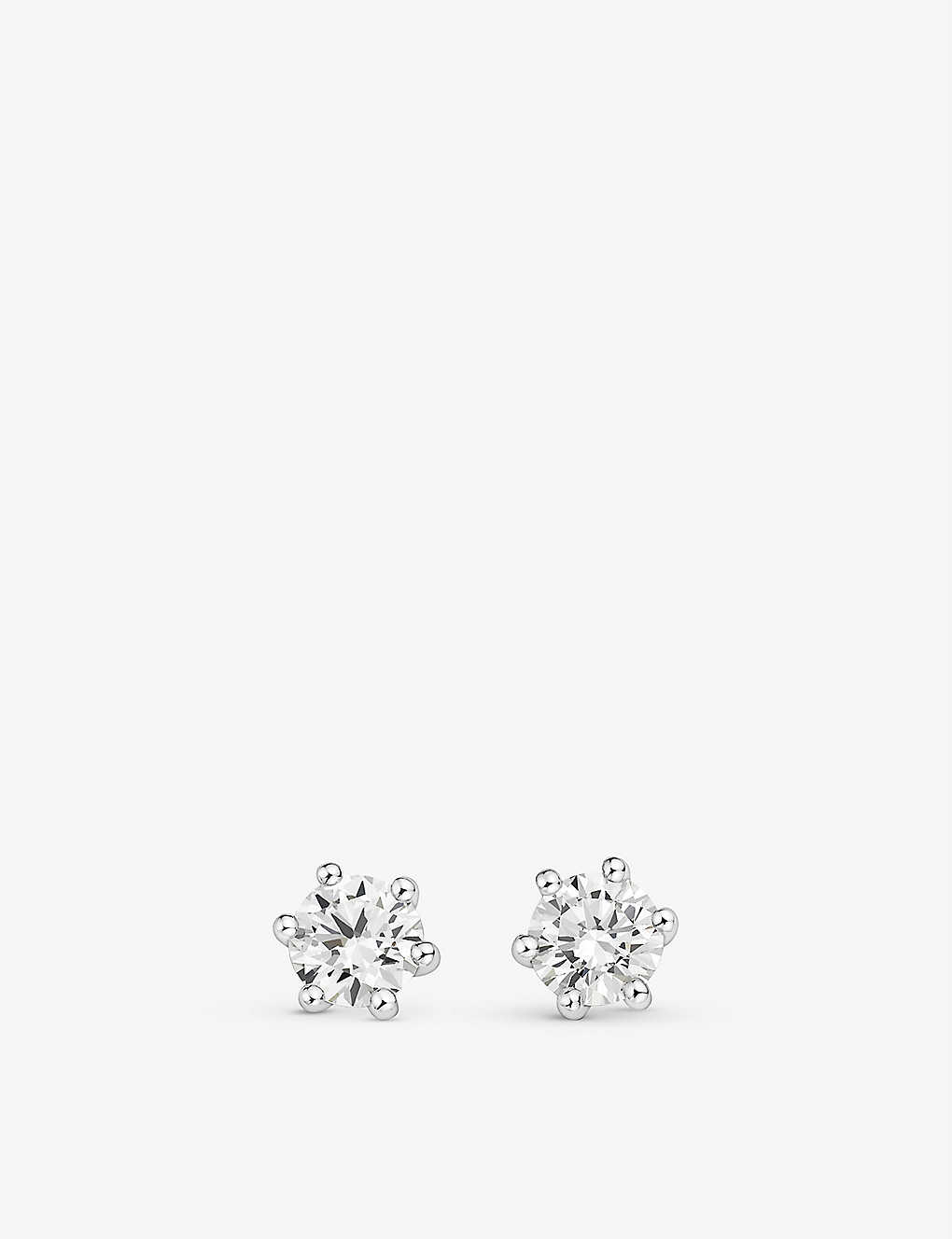 Bucherer Fine Jewellery Solitaire Heaven 18ct White-gold And 1ct Brilliant-cut Diamond Stud Earrings In White Gold