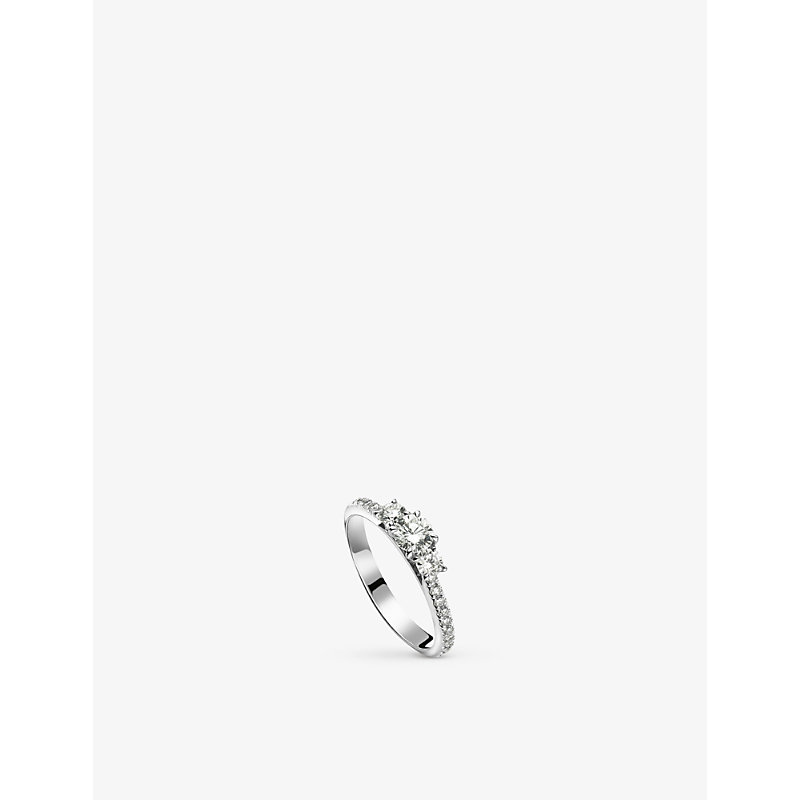 Bucherer Fine Jewellery Solitaire Garni Trilogy 18ct White Gold And 0.98ct Brilliant-cut Diamond Ring