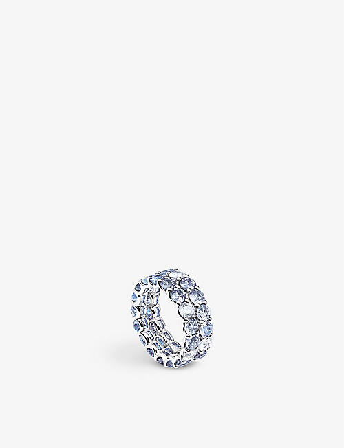 BUCHERER FINE JEWELLERY: Pastello 18ct white-gold and 9.22ct brilliant-cut sapphire ring