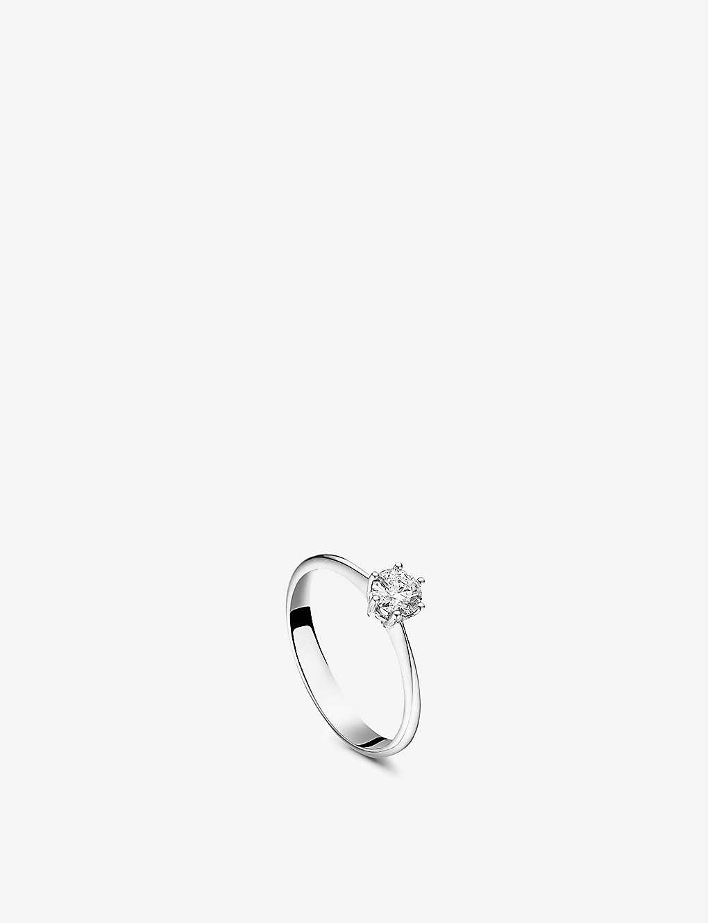 Bucherer Fine Jewellery Solitaire Heaven 18ct White-gold And 0.4ct Brilliant-cut Diamond Ring In White Gold