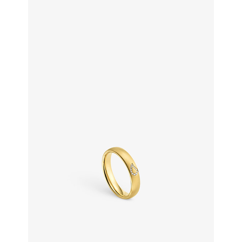 Bucherer Fine Jewellery Lacrima 18ct Yellow Gold And 0.015ct Brilliant-cut Diamond Wedding Ring