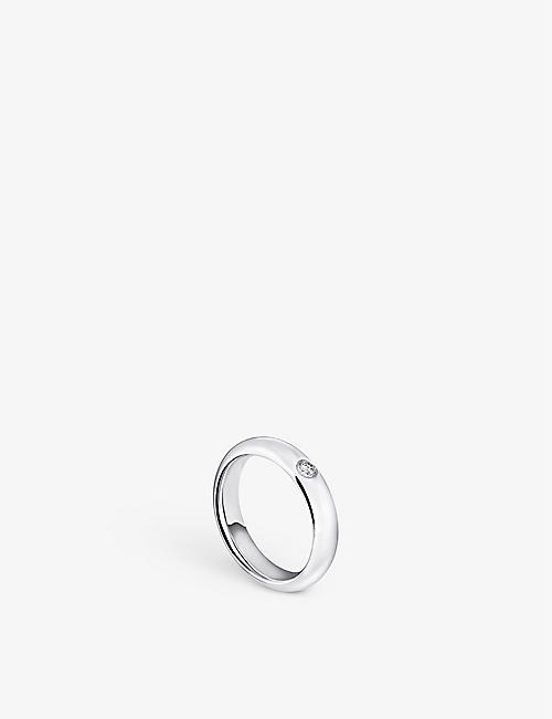 BUCHERER FINE JEWELLERY: Classics 18ct white-gold and 0.09ct brilliant-cut diamond wedding ring