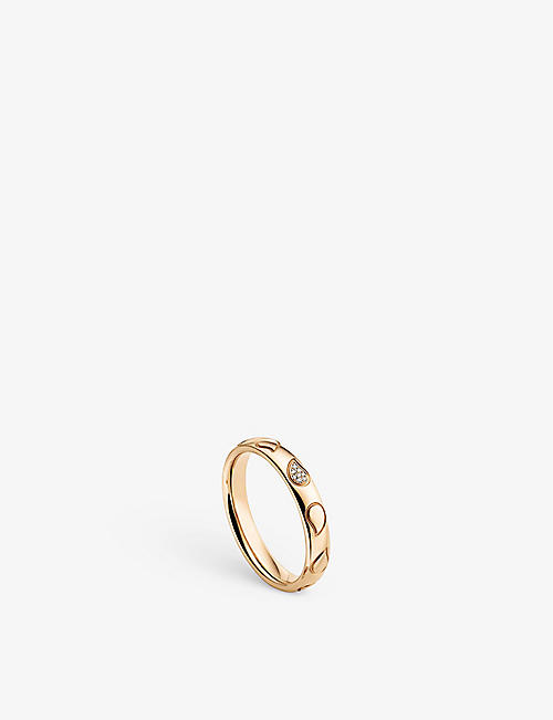 BUCHERER FINE JEWELLERY: Lacrima 18ct rose-gold and 0.01ct brilliant-cut diamond wedding ring