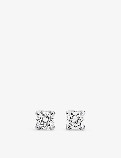 BUCHERER FINE JEWELLERY: Joy 18ct white-gold and 0.1ct brilliant-cut diamond stud earrings