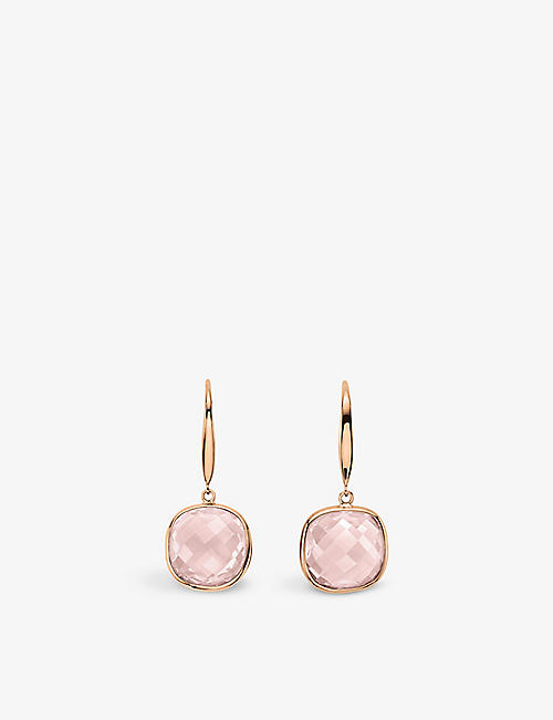 BUCHERER FINE JEWELLERY: Colour Drops 18ct rose gold and 7.8ct quartz earrings