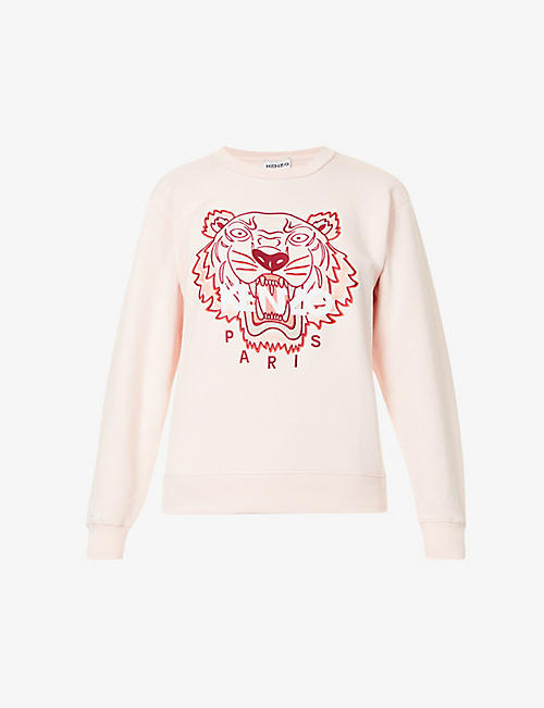 KENZO：Tiger Classic 品牌刺绣平纹针织棉卫衣