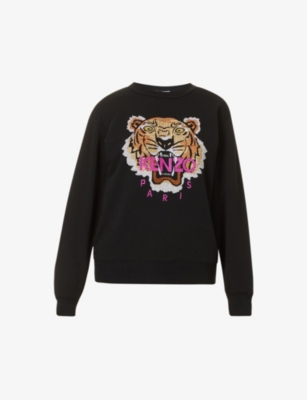 KENZO Tiger Classic brand embroidered cotton jersey sweatshirt