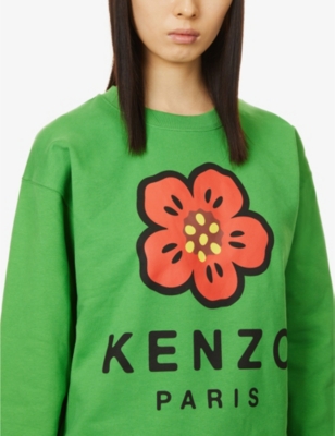 KENZO Flower-print stretch-cotton sweatshirt