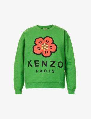 KENZO Flower-print stretch-cotton sweatshirt