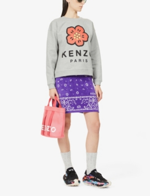 KENZO Flower-print stretch-cotton sweatshirt