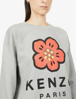 KENZO Flower-print stretch-cotton sweatshirt