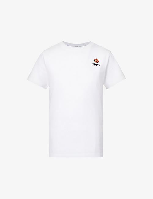 KENZO: Crest logo-embroidered cotton T-shirt