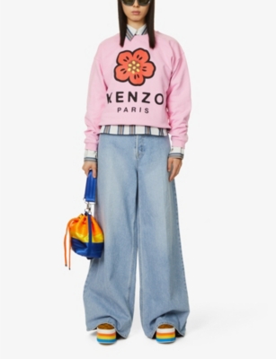 KENZO Brand-print stretch-cotton sweatshirt