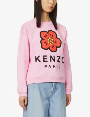 KENZO Brand-print stretch-cotton sweatshirt