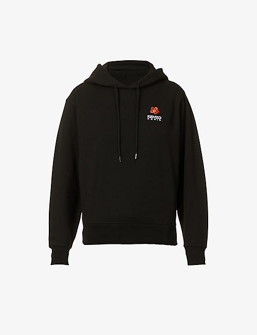 KENZO: Crest logo-embroidered cotton hoody