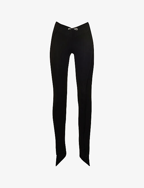 SAMI MIRO VINTAGE: Asymmetric slim-leg low-rise stretch-woven trousers